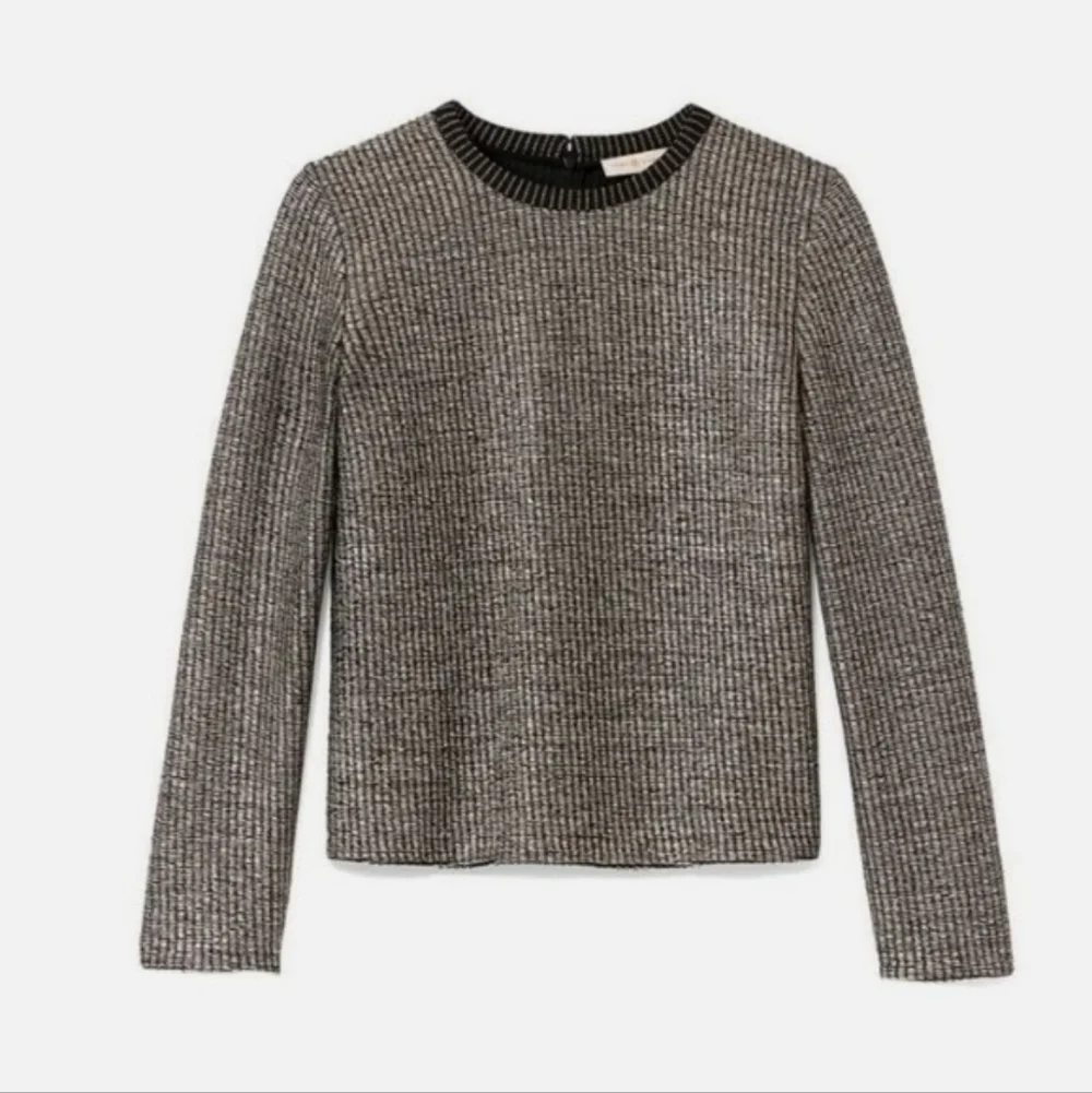 Tory Burch Raffia Knit Metallic Sweater